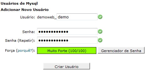 cPanel MySQL User cPanel MySQL User