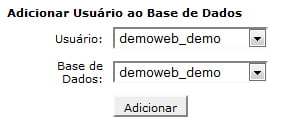 Associar User MySQL Associar User MySQL
