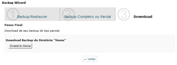 cPanel Backup Home cPanel Backup Home