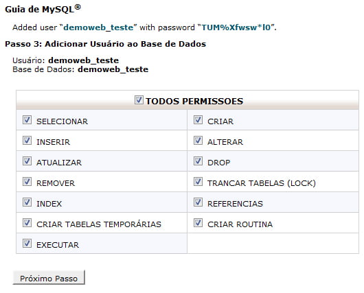 cPanel Mysql Wizard Previleges cPanel Mysql Wizard Previleges