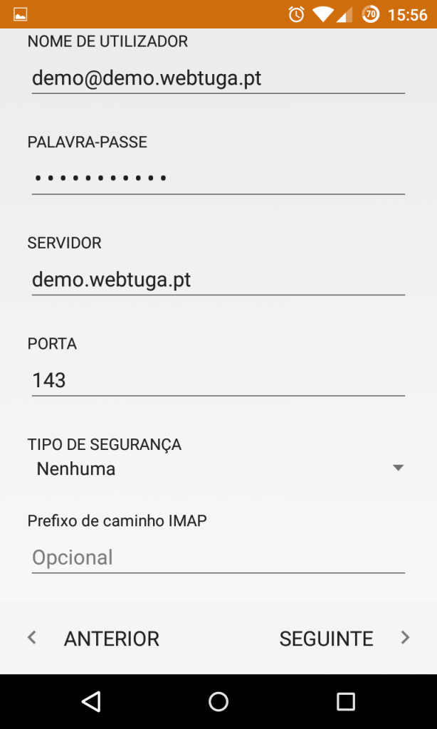 Android E-mail IMAP